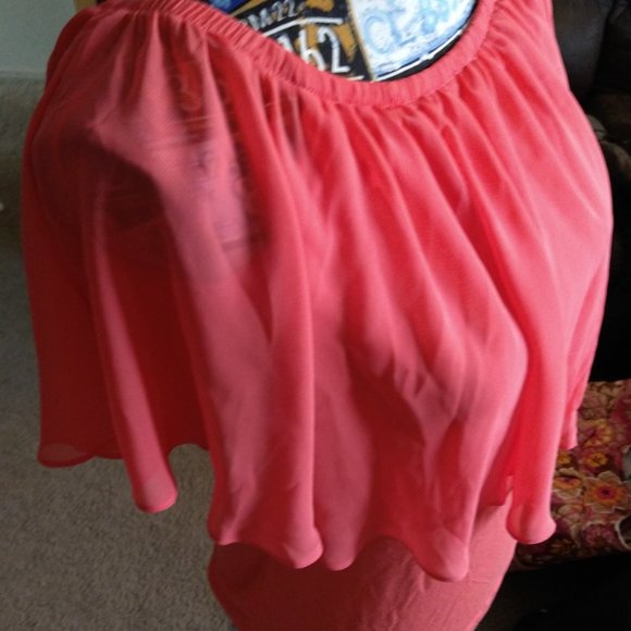 BNWT - THALIA SODI - CORE FASHION - FLOWY SHIRT - CORAL - SIZE XS - Picture 3 of 7